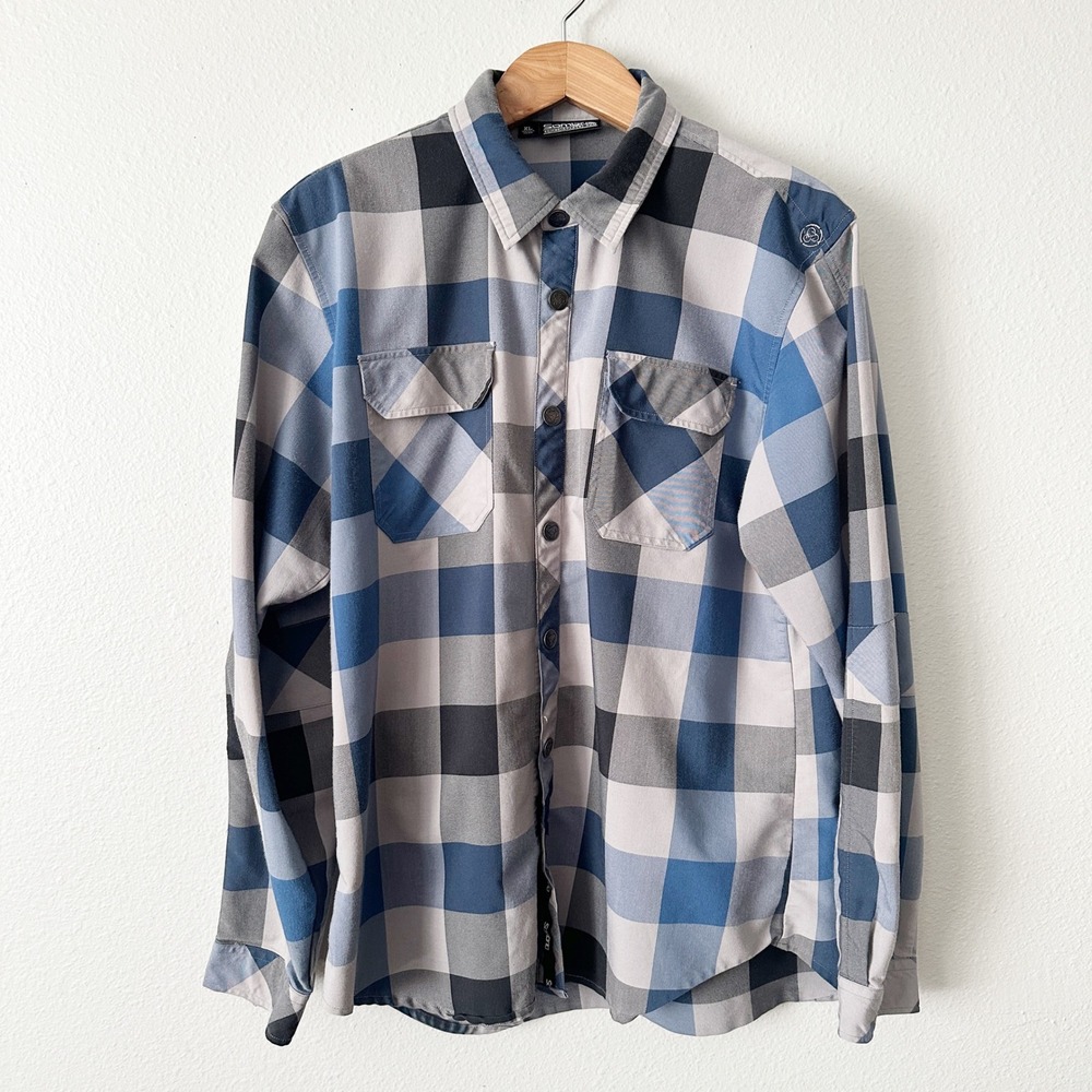 Sombrio Mens XL Plaid Long Sleeve Button Up Shirt Riding Casual‎